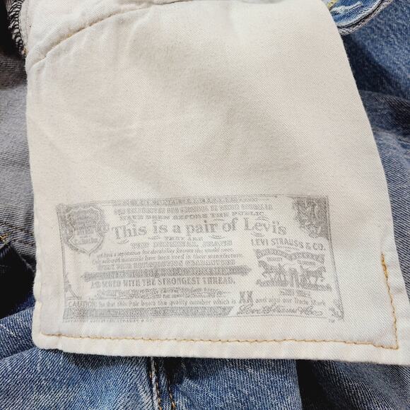 Levi's 501 Mens Blue Denim Button Fly Straight Leg Jeans, Size 38X30, PRE-OWNED - Picture 8 of 11